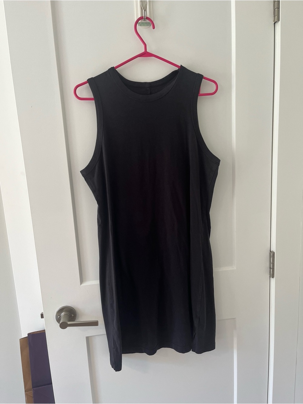 Lululemon Sz 6 Classic Cotton Blend Black Relaxed Casual Athleisure Short Dress